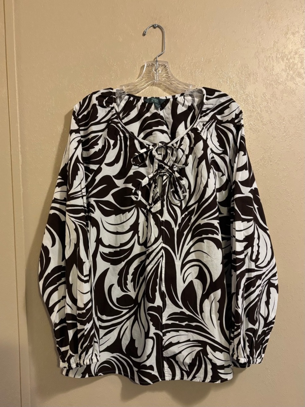 NWT Terra & Sky Women's Tie Front Blouse sz 1X